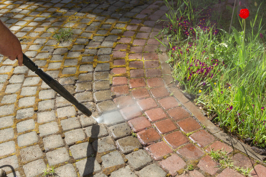 Professional jet washing by Welsh Gardens